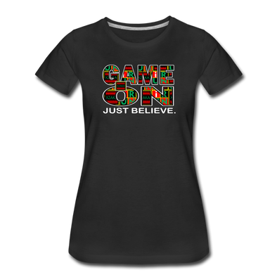 XZAKA - Women "Game On" Motivational T-Shirt - M2269-2 - black