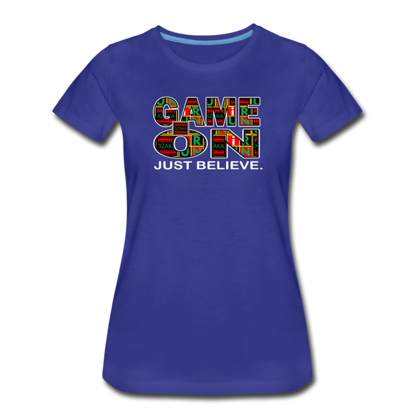 XZAKA - Women "Game On" Motivational T-Shirt - M2269-2 - royal blue