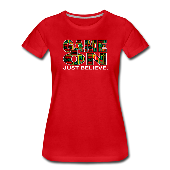 XZAKA - Women "Game On" Motivational T-Shirt - M2269-2 - red