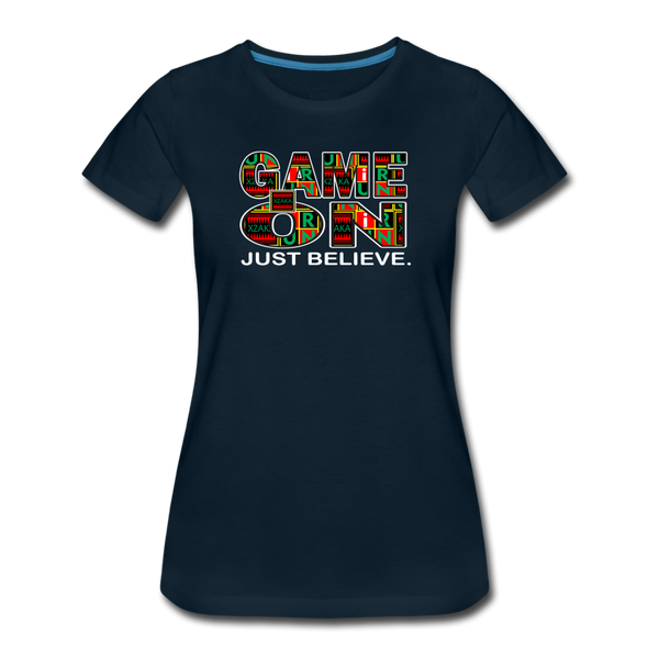 XZAKA - Women "Game On" Motivational T-Shirt - M2269-2 - deep navy