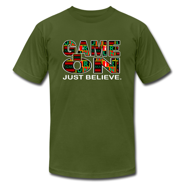 XZAKA - Women "Game On" Motivational T-Shirt - M2271-2 - olive