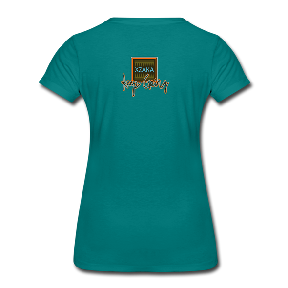 XZAKA - Women "This Close" Motivational T-Shirt - W2272 - teal