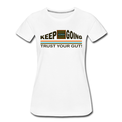 XZAKA - Women "Trust Your Gut" Motivational T-Shirt - W2274 - white