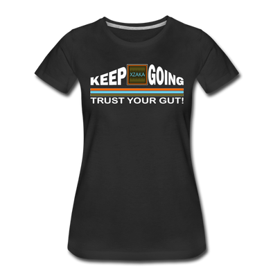 XZAKA - Women "Trust Your Gut" Motivational T-Shirt - W2274 - black