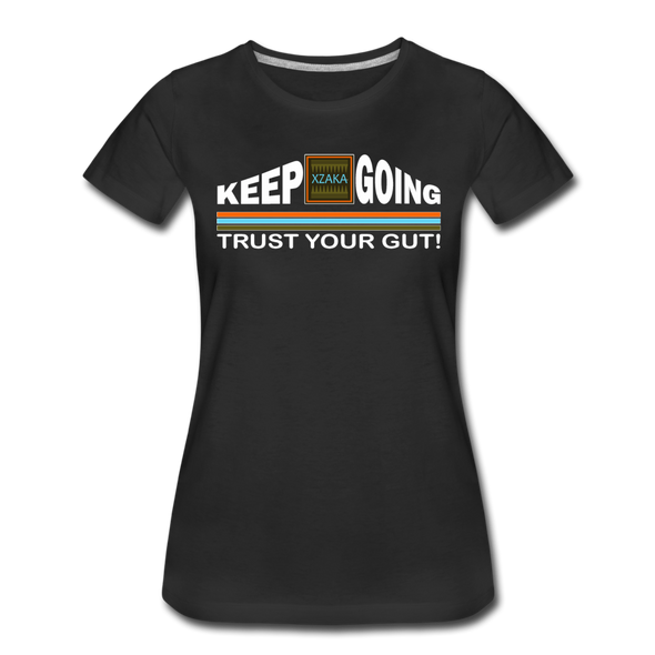 XZAKA - Women "Trust Your Gut" Motivational T-Shirt - W2274 - black