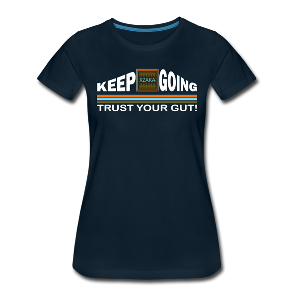 XZAKA - Women "Trust Your Gut" Motivational T-Shirt - W2274 - deep navy