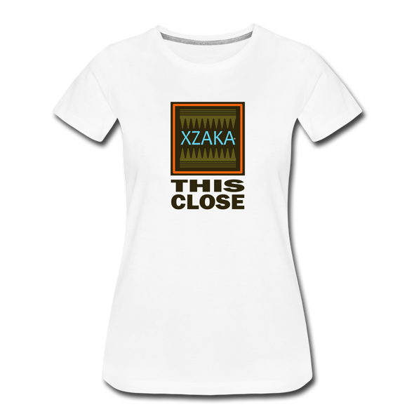 XZAKA - Women "This Close" Motivational T-Shirt - W2272-1 - white