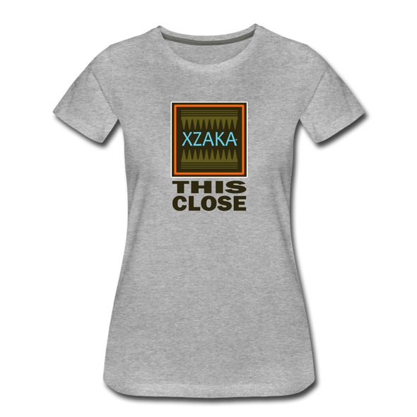 XZAKA - Women "This Close" Motivational T-Shirt - W2272-1 - heather gray