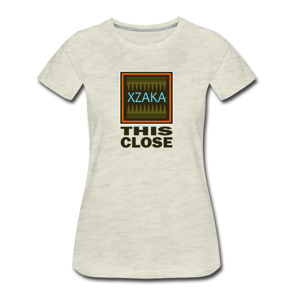 XZAKA - Women "This Close" Motivational T-Shirt - W2272-1 - heather oatmeal