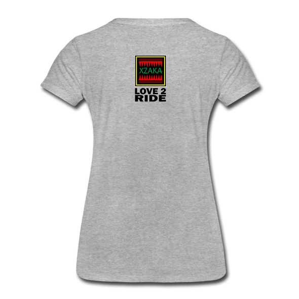 XZAKA - Women "Biker" Motivational T-Shirt - W2143 - heather gray