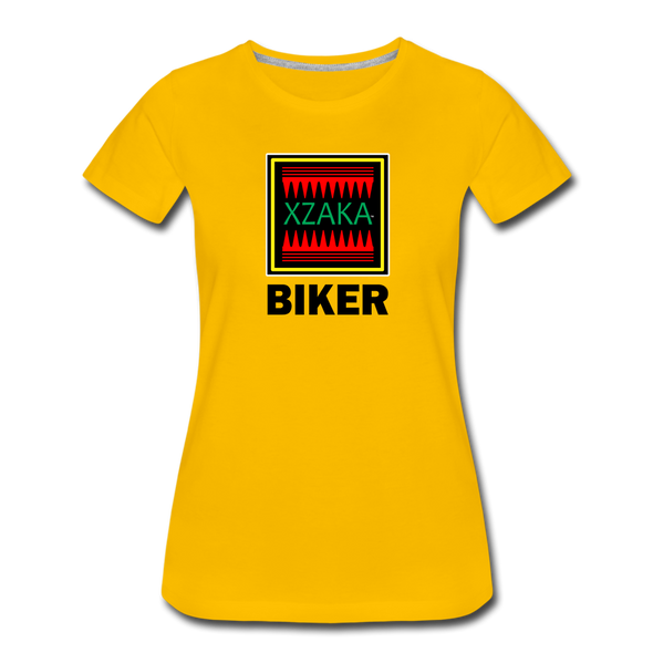 XZAKA - Women "Biker" Motivational T-Shirt - W2143 - sun yellow