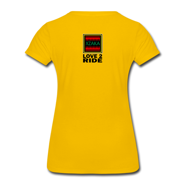 XZAKA - Women "Biker" Motivational T-Shirt - W2143 - sun yellow