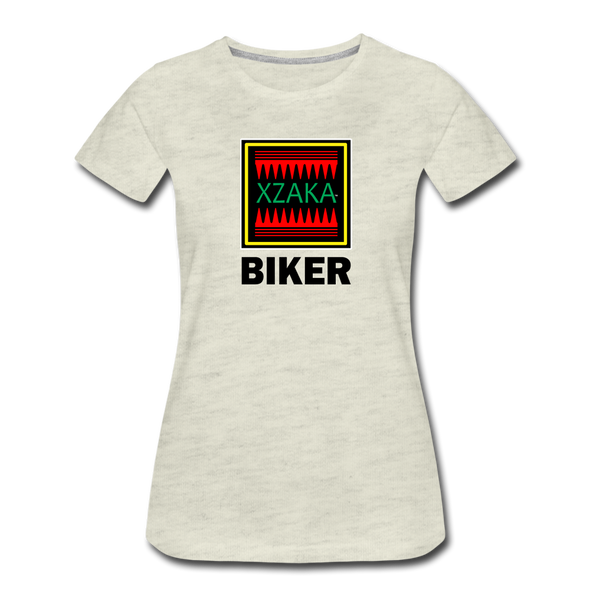 XZAKA - Women "Biker" Motivational T-Shirt - W2143 - heather oatmeal