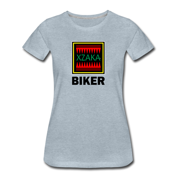 XZAKA - Women "Biker" Motivational T-Shirt - W2143 - heather ice blue