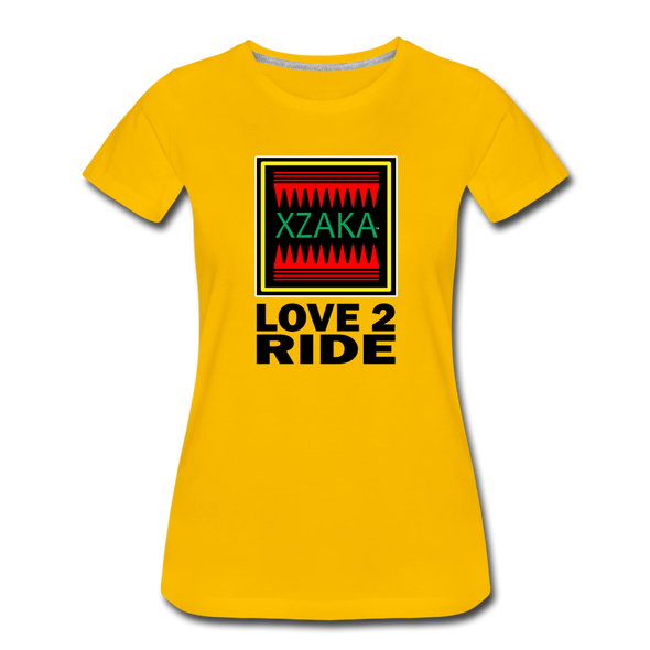 XZAKA - Women "Love 2 Read" Motivational T-Shirt - W2144 - sun yellow