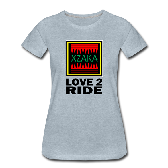 XZAKA - Women "Love 2 Read" Motivational T-Shirt - W2144 - heather ice blue