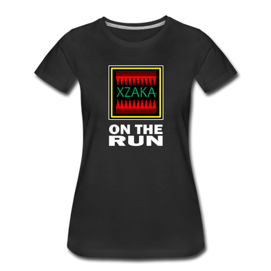 XZAKA - Women "On The Run" Motivational T-Shirt - W2142 - black