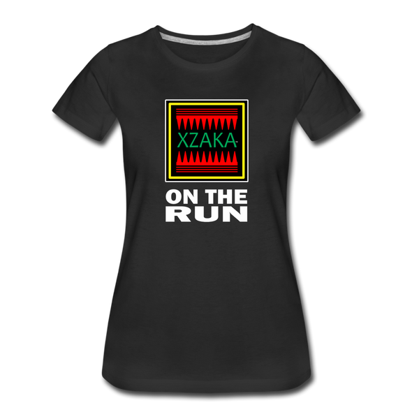 XZAKA - Women "On The Run" Motivational T-Shirt - W2142 - black