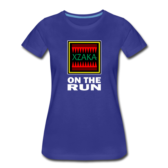 XZAKA - Women "On The Run" Motivational T-Shirt - W2142 - royal blue