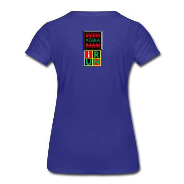 XZAKA - Women "On The Run" Motivational T-Shirt - W2142 - royal blue