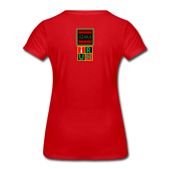 XZAKA - Women "On The Run" Motivational T-Shirt - W2142 - red