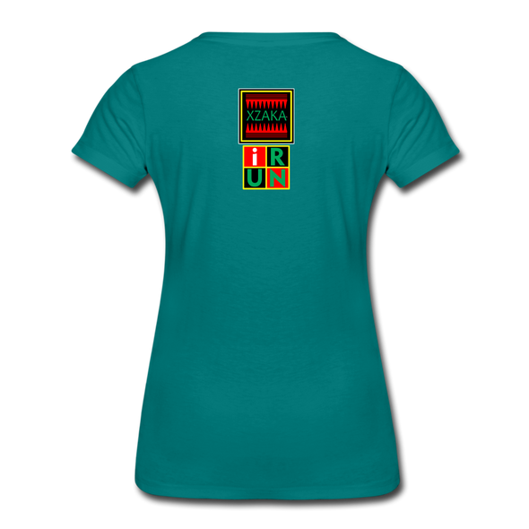 XZAKA - Women "On The Run" Motivational T-Shirt - W2142 - teal