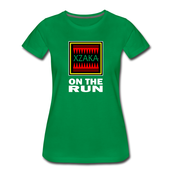 XZAKA - Women "On The Run" Motivational T-Shirt - W2142 - kelly green