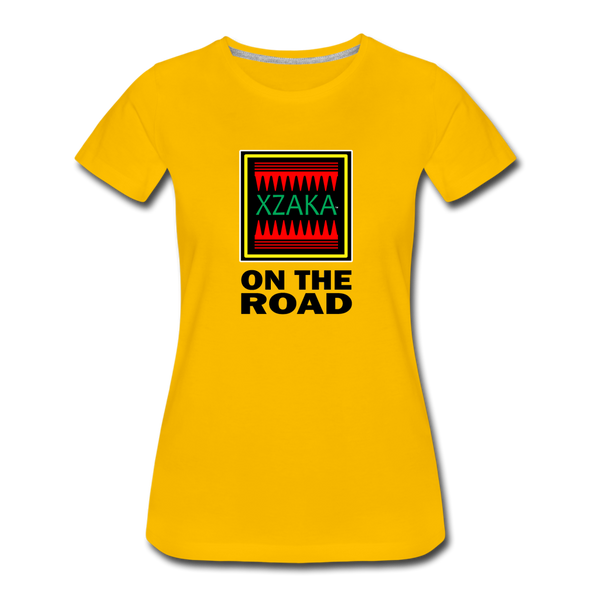 XZAKA - Women "On the Road" Motivational T-Shirt - W2145 - sun yellow