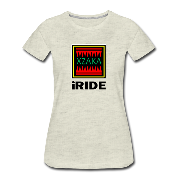 XZAKA - Women "iRIDE" Motivational T-Shirt - W2146 - heather oatmeal