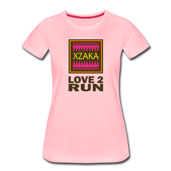 XZAKA - Women "Love 2 Run" Motivational T-Shirt - W2146 - pink