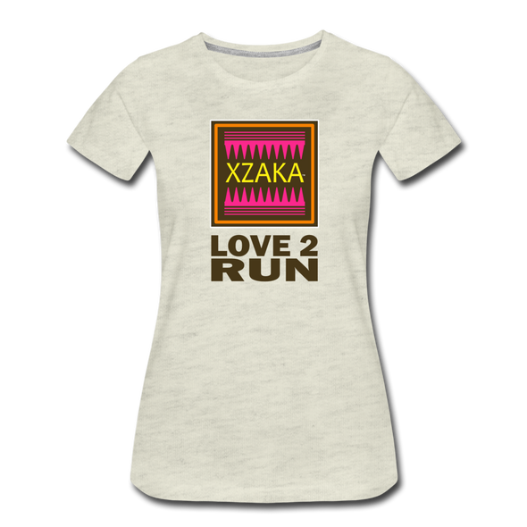 XZAKA - Women "Love 2 Run" Motivational T-Shirt - W2146 - heather oatmeal