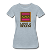 XZAKA - Women "Love 2 Run" Motivational T-Shirt - W2146 - heather ice blue