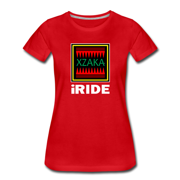 XZAKA - Women "iRide" Motivational T-Shirt - W2146 - red