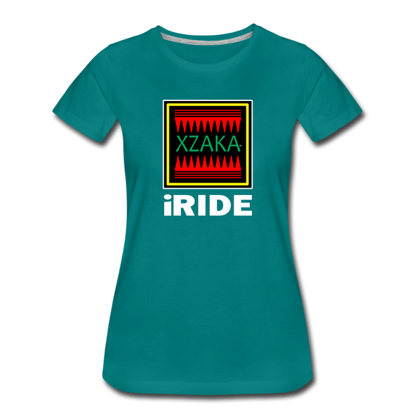 XZAKA - Women "iRide" Motivational T-Shirt - W2146 - teal