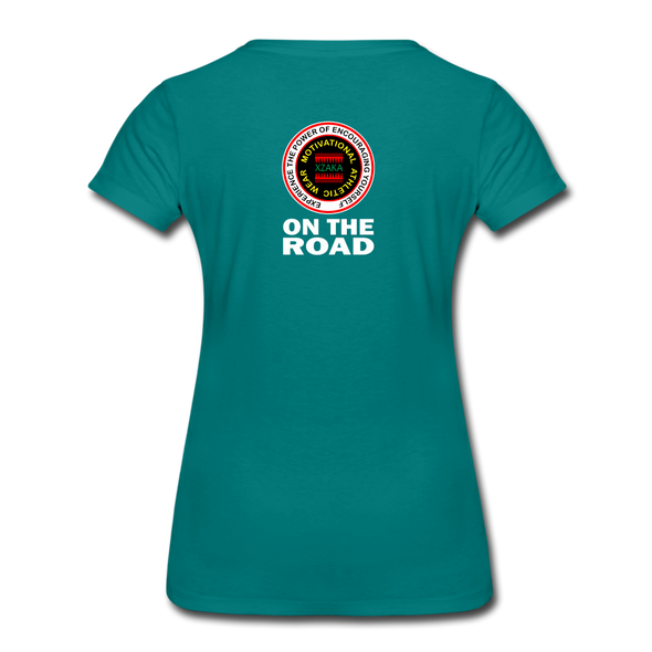 XZAKA - Women "iRide" Motivational T-Shirt - W2146 - teal