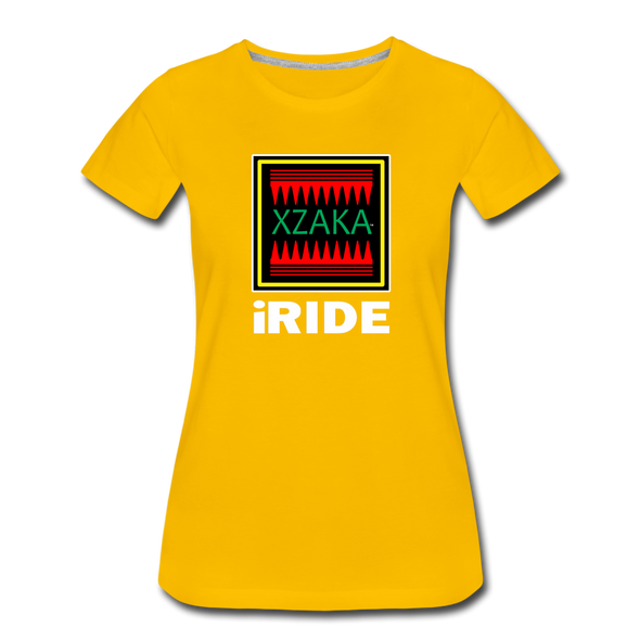 XZAKA - Women "iRide" Motivational T-Shirt - W2146 - sun yellow