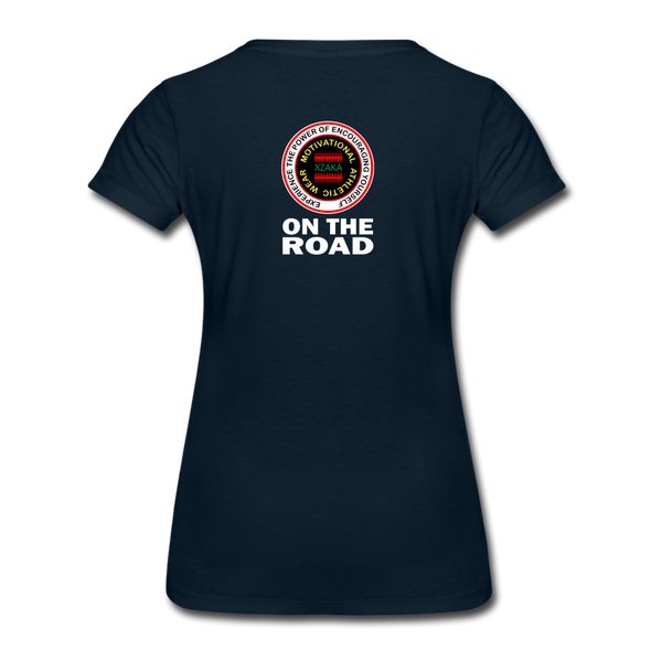 XZAKA - Women "iRide" Motivational T-Shirt - W2146 - deep navy