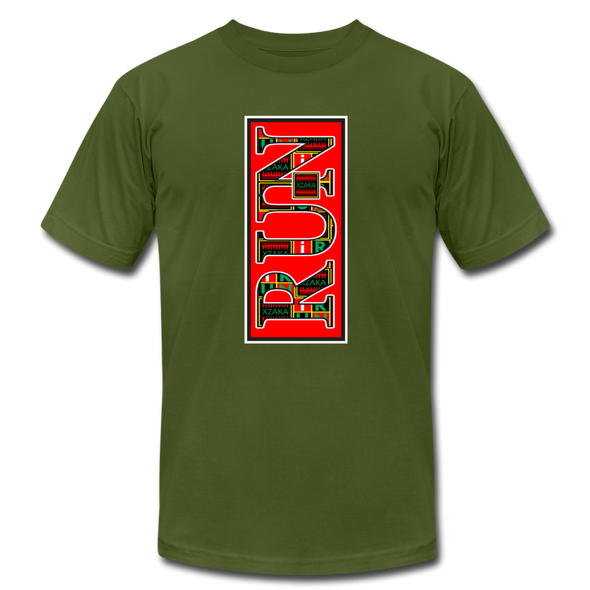 XZAKA - Women "RUN" Motivational T-Shirt - W2150 - olive