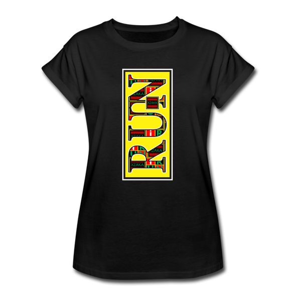 XZAKA - Women "RUN" Motivational T-Shirt - W2154 - black