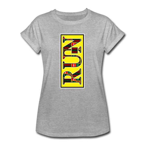 XZAKA - Women "RUN" Motivational T-Shirt - W2154 - heather gray