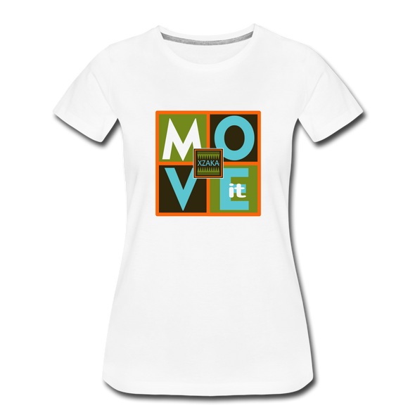 XZAKA - Women "Move It" Motivational T-Shirt - W2156 - white