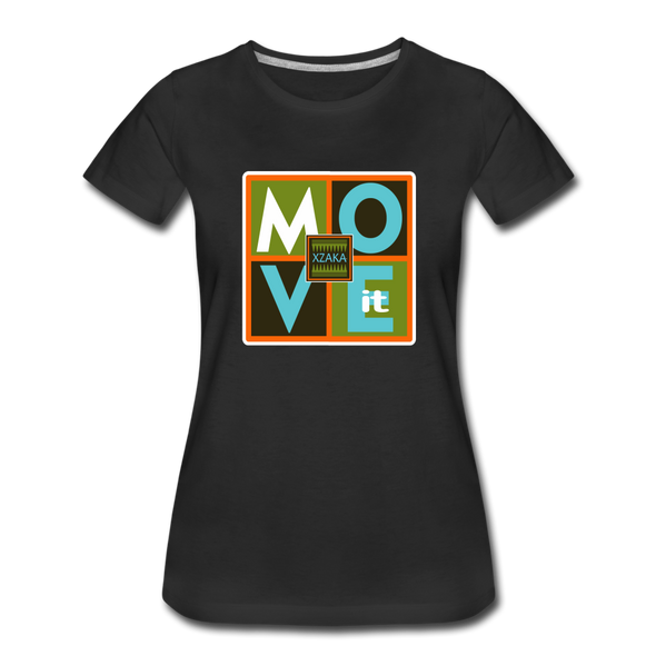 XZAKA - Women "Move It" Motivational T-Shirt - W2156 - black