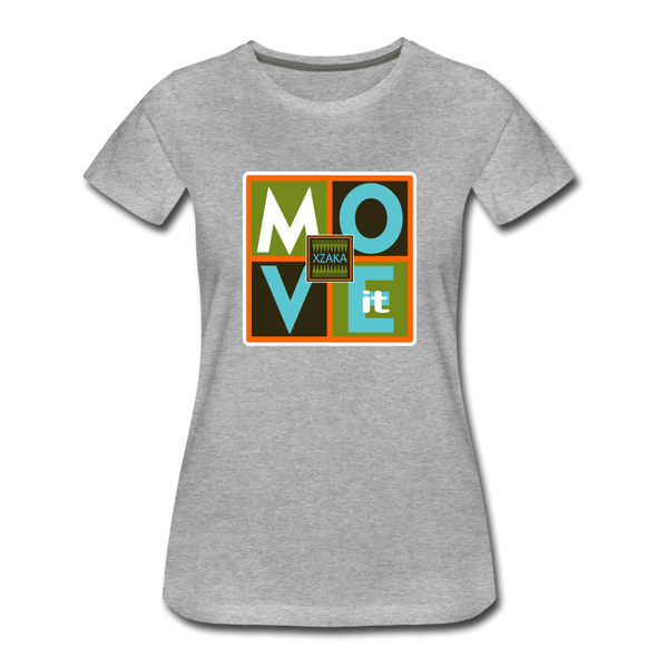 XZAKA - Women "Move It" Motivational T-Shirt - W2156 - heather gray