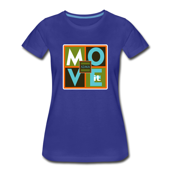 XZAKA - Women "Move It" Motivational T-Shirt - W2156 - royal blue