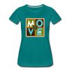 XZAKA - Women "Move It" Motivational T-Shirt - W2156 - teal