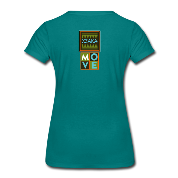 XZAKA - Women "Move It" Motivational T-Shirt - W2156 - teal