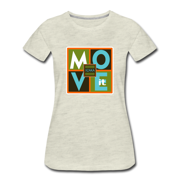 XZAKA - Women "Move It" Motivational T-Shirt - W2156 - heather oatmeal