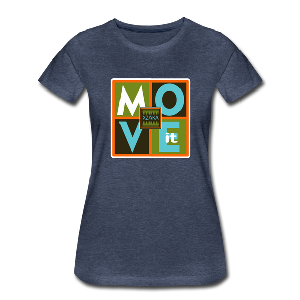 XZAKA - Women "Move It" Motivational T-Shirt - W2156 - heather blue