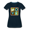 XZAKA - Women "Move It" Motivational T-Shirt - W2156 - deep navy