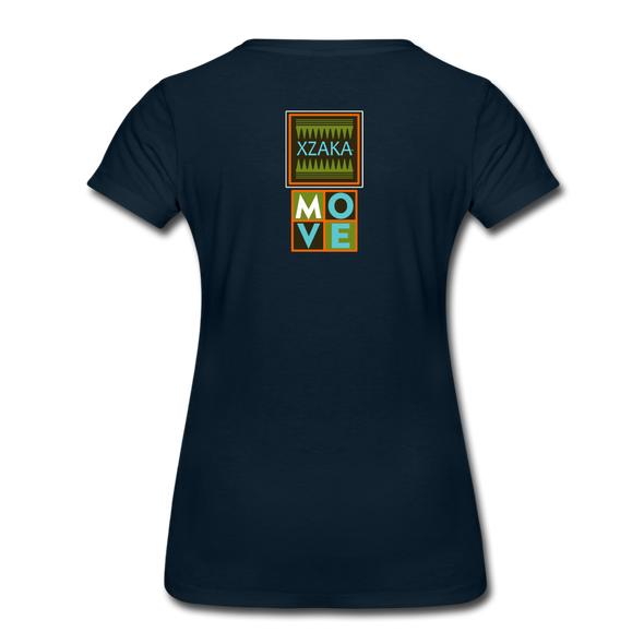 XZAKA - Women "Move It" Motivational T-Shirt - W2156 - deep navy